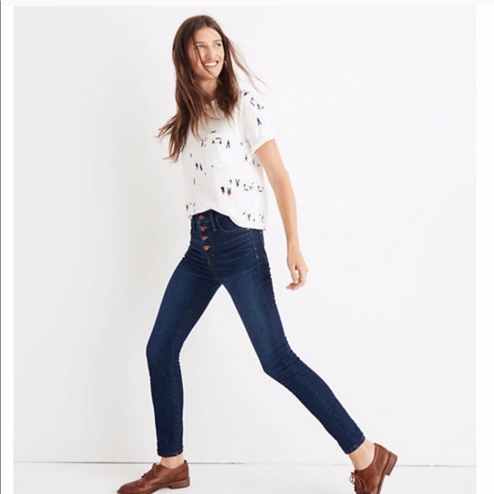 Tall 9” Mid-Rise Skinny Jeans, Hayes Wash Buttonup